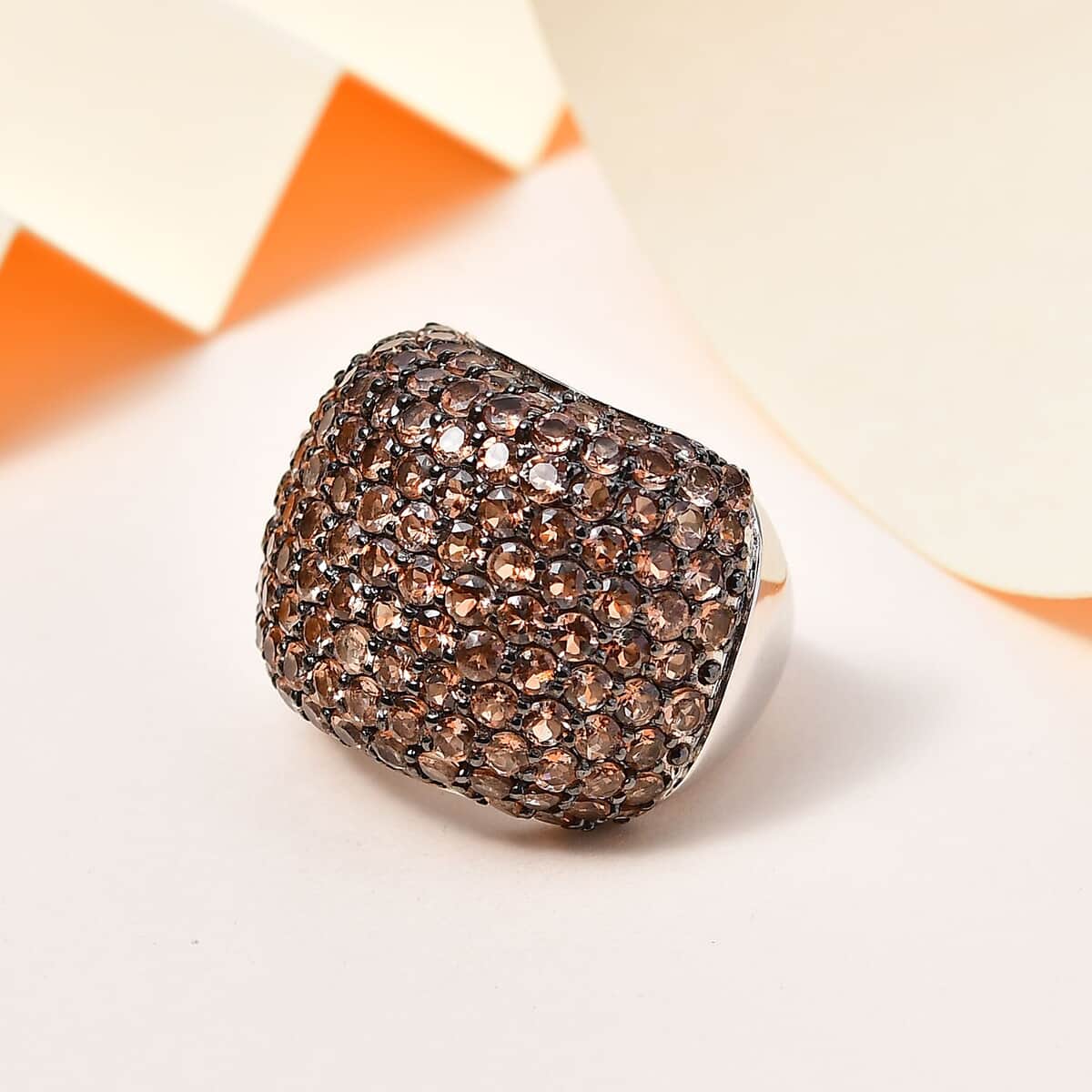 Jenipapo Andalusite Dome Ring in Sterling Silver (Size 10.0) 10.40 ctw image number 1