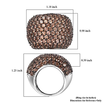 Jenipapo Andalusite Dome Ring in Sterling Silver (Size 10.0) 10.40 ctw