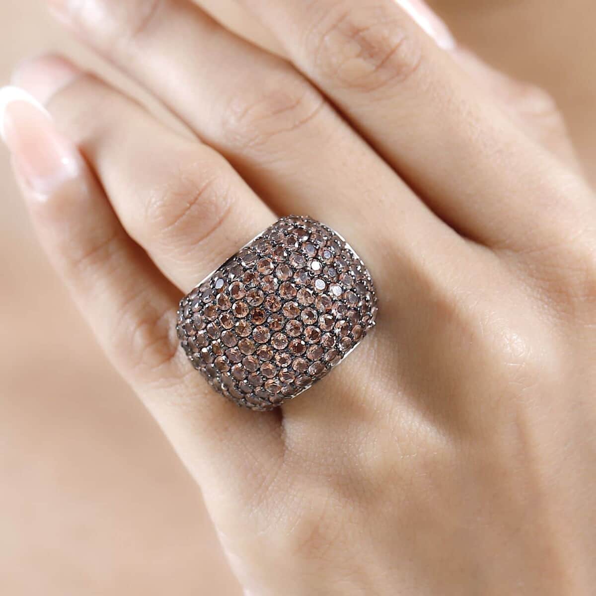 Jenipapo Andalusite Dome Ring in Sterling Silver (Size 6.0) 10.40 ctw image number 2