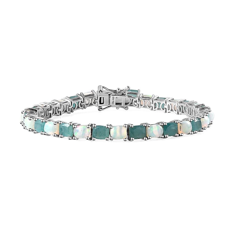 Premium Grandidierite and Ethiopian Welo Opal Bracelet in Platinum Over Sterling Silver (6.50 In) 11.30 ctw
