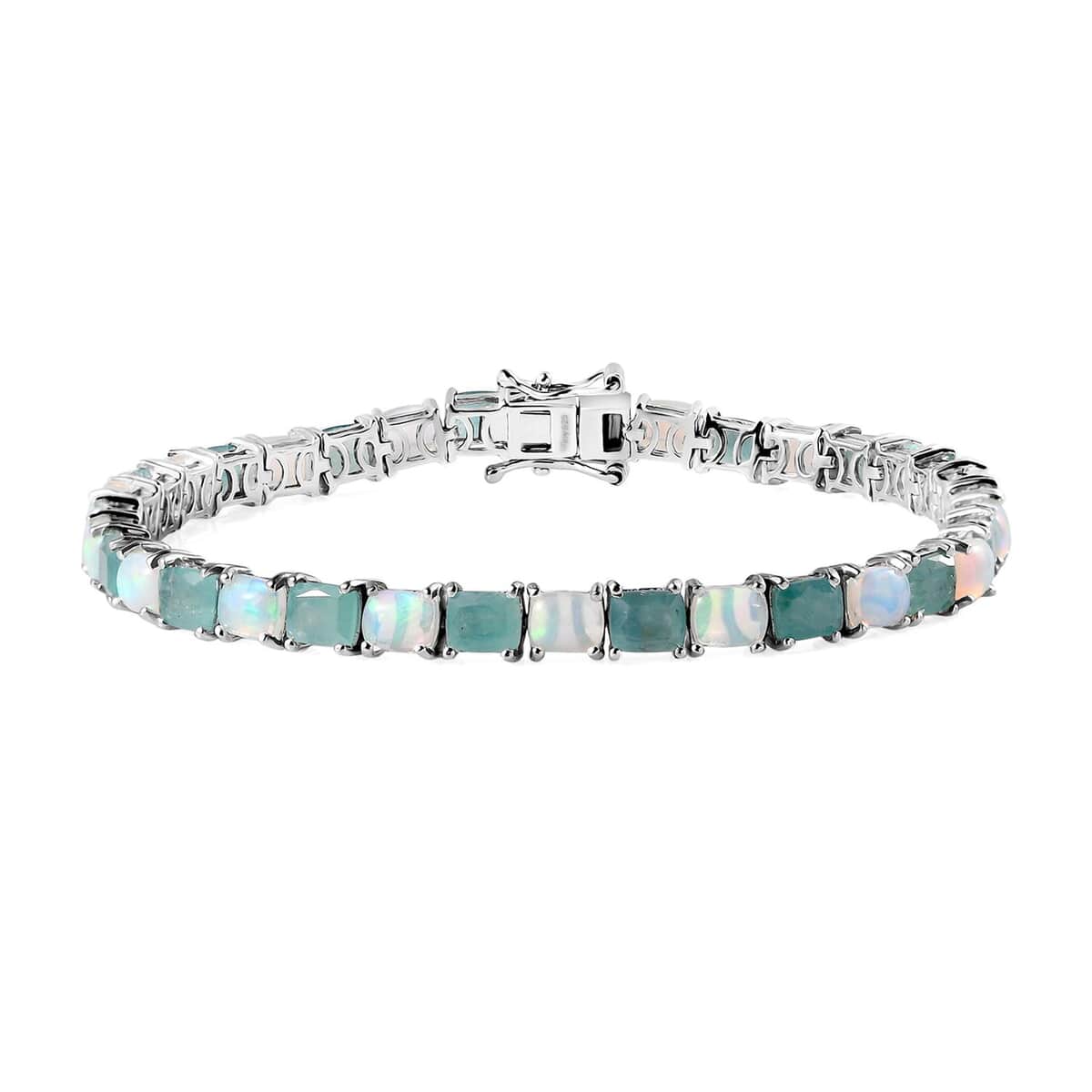 Premium Grandidierite and Ethiopian Welo Opal Bracelet in Platinum Over Sterling Silver (7.25 In) 12.80 ctw image number 0