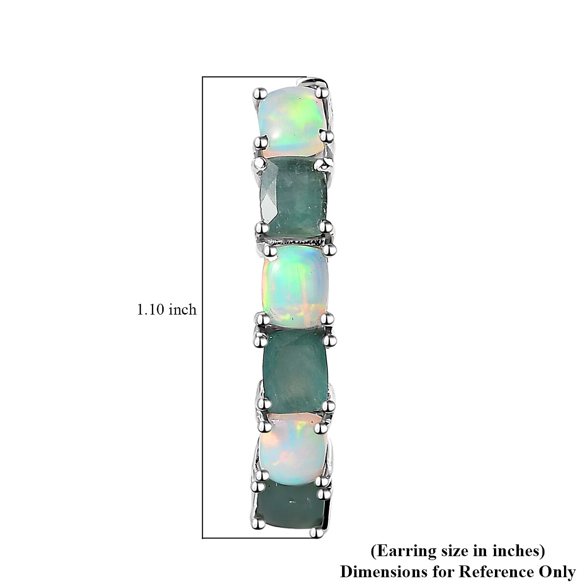 Premium Grandidierite and Ethiopian Welo Opal Hoop Earrings in Platinum Over Sterling Silver 4.10 ctw