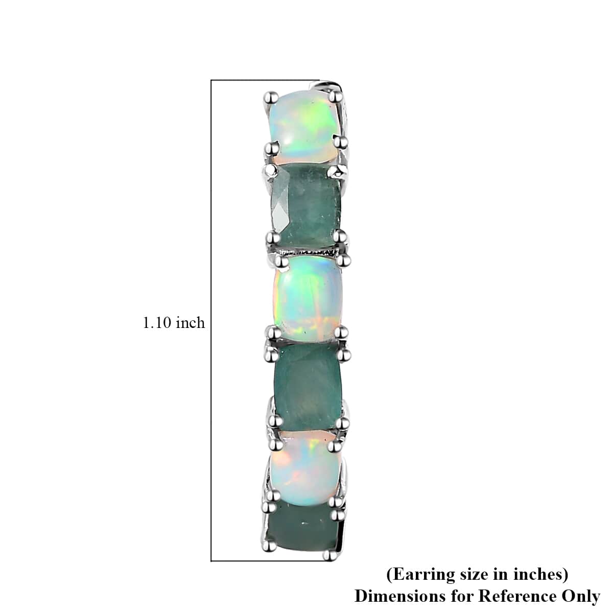 Premium Grandidierite and Ethiopian Welo Opal Hoop Earrings in Platinum Over Sterling Silver 4.10 ctw image number 5