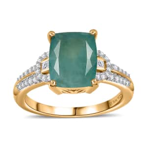 Premium Grandidierite and White Zircon Ring in Vermeil Yellow Gold Over Sterling Silver (Size 10.0) 3.50 ctw