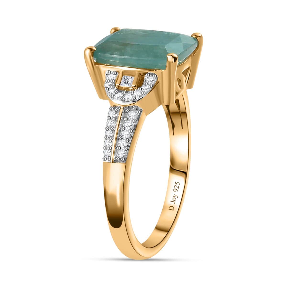 Premium Grandidierite and White Zircon Ring in Vermeil Yellow Gold Over Sterling Silver (Size 10.0) 3.50 ctw image number 3