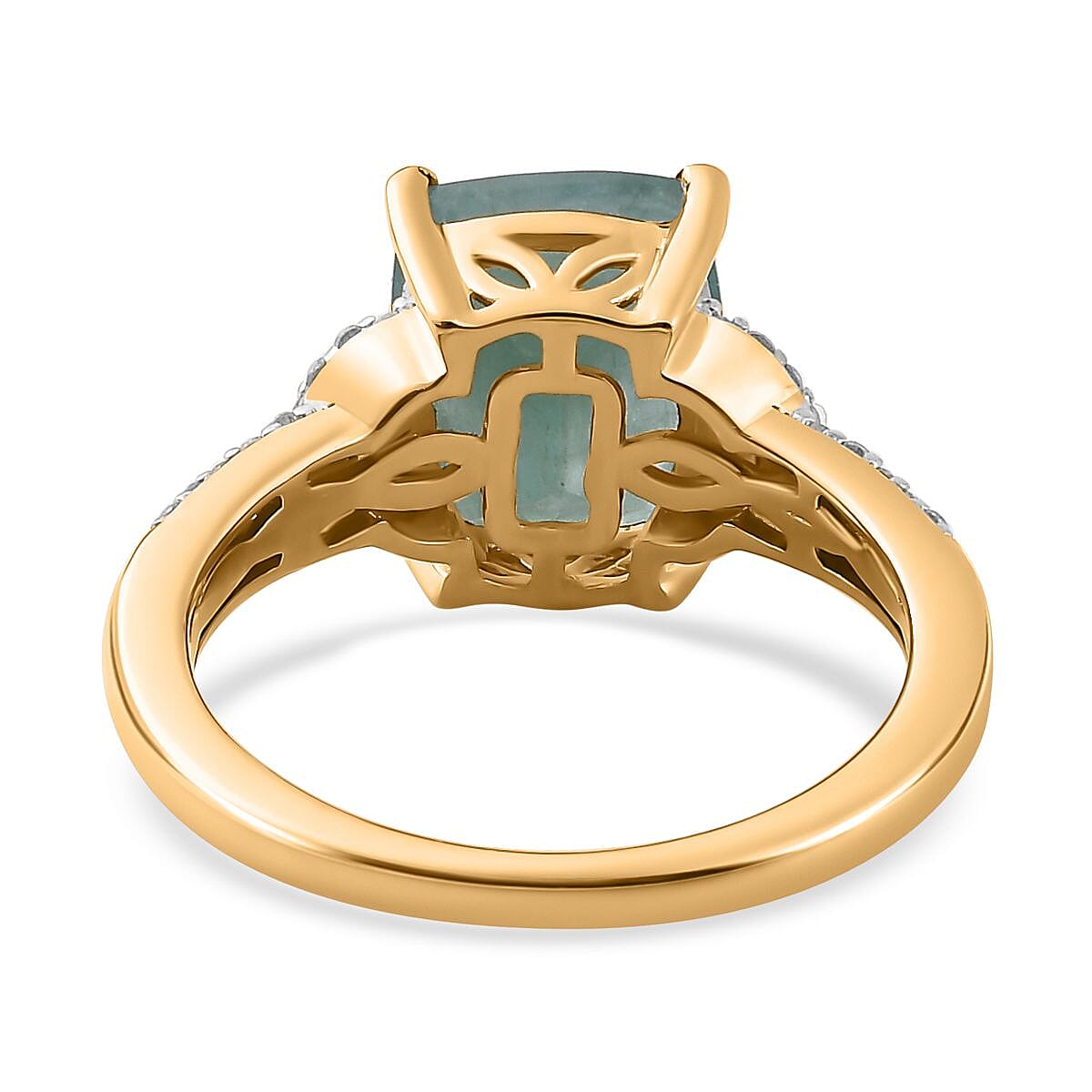Premium Grandidierite and White Zircon Ring in Vermeil Yellow Gold Over Sterling Silver (Size 10.0) 3.50 ctw