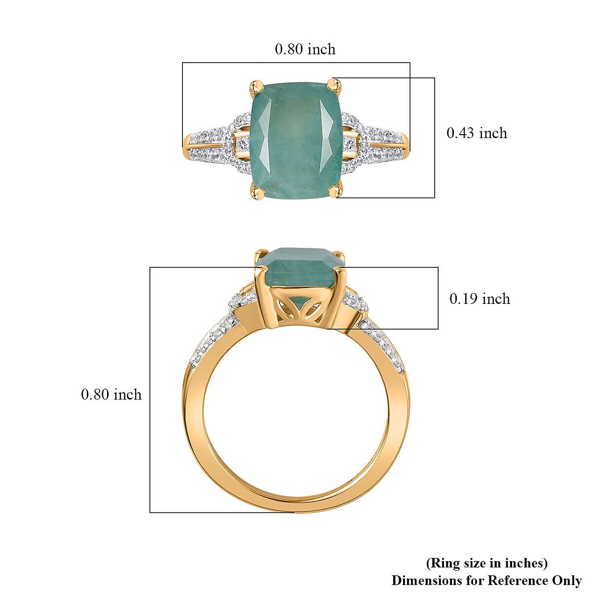 Premium Grandidierite and White Zircon Ring in Vermeil Yellow Gold Over Sterling Silver (Size 10.0) 3.50 ctw