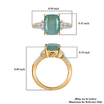 Premium Grandidierite and White Zircon Ring in Vermeil Yellow Gold Over Sterling Silver (Size 10.0) 3.50 ctw