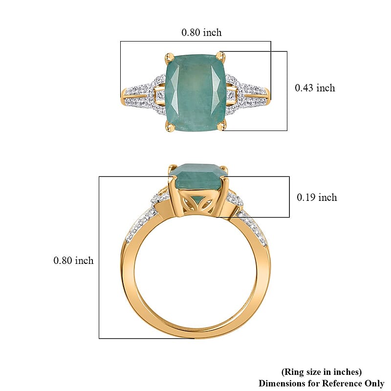 Premium Grandidierite and White Zircon Ring in Vermeil Yellow Gold Over Sterling Silver (Size 10.0) 3.50 ctw