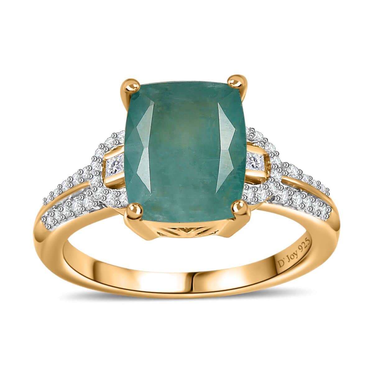 Premium Grandidierite and White Zircon Ring in Vermeil Yellow Gold Over Sterling Silver (Size 9.0) 3.50 ctw image number 0