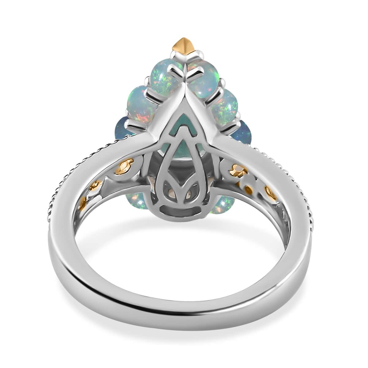 Premium Grandidierite and Ethiopian Welo Opal Ring in Vermeil Yellow Gold and Platinum Over Sterling Silver (Size 9.0) 2.85 ctw image number 5