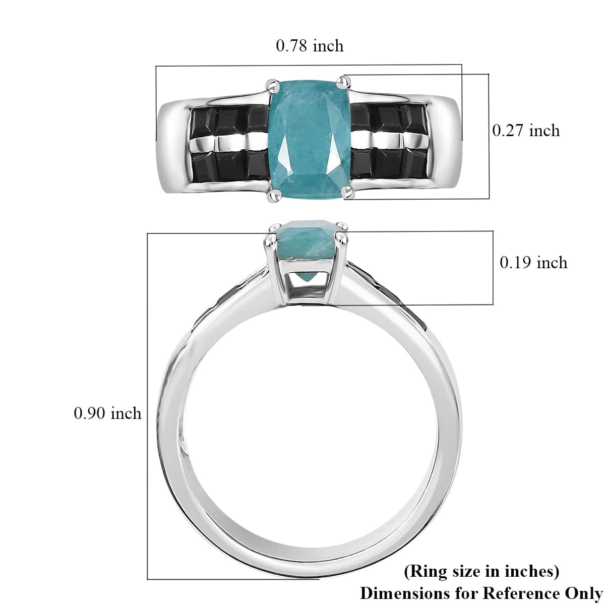 Premium Grandidierite and Thai Black Spinel Ring in Platinum Over Sterling Silver (Size 6.0) 1.85 ctw image number 5