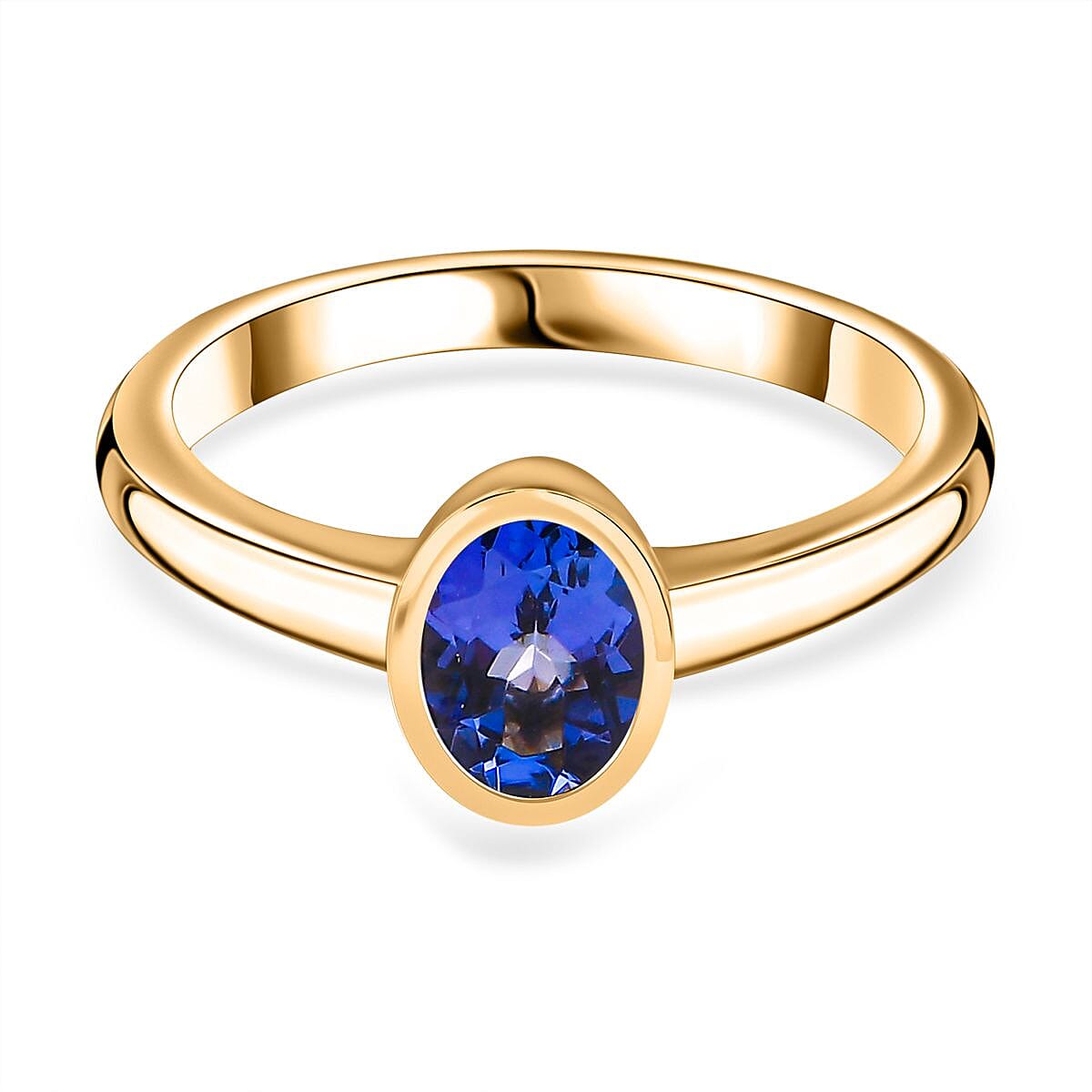 Premium Tanzanite 0.80 ctw Solitaire Ring in 9K Yellow Gold (Size 10.0)