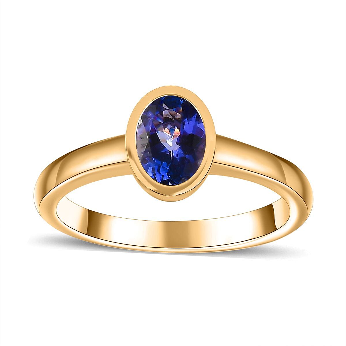 Premium Tanzanite 0.80 ctw Solitaire Ring in 9K Yellow Gold (Size 10.0)