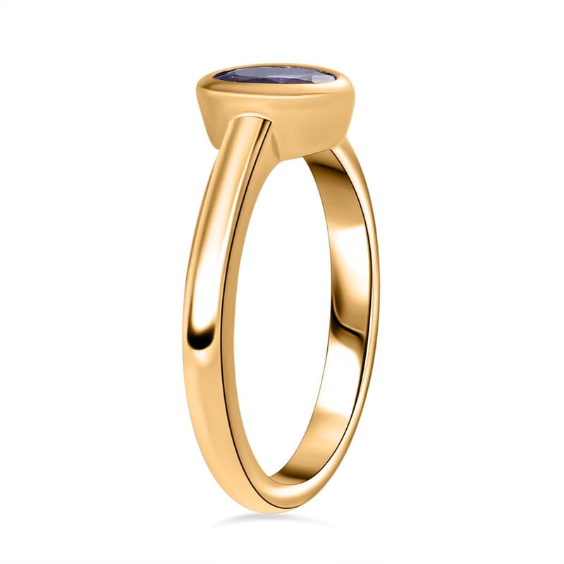 Premium Tanzanite 0.80 ctw Solitaire Ring in 9K Yellow Gold (Size 10.0)