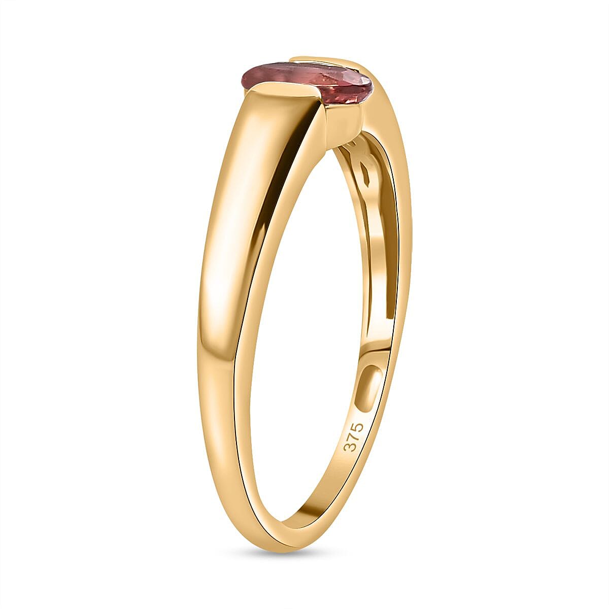 Premium Ouro Fino Rubellite 0.45 ctw Solitaire Ring in 9K Yellow Gold (Size 9.0)