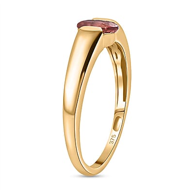 Premium Ouro Fino Rubellite 0.45 ctw Solitaire Ring in 9K Yellow Gold (Size 9.0)