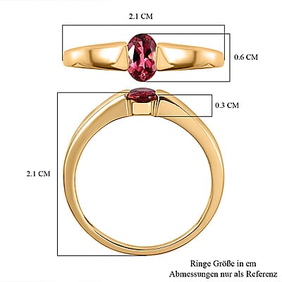 Premium Ouro Fino Rubellite 0.45 ctw Solitaire Ring in 9K Yellow Gold (Size 9.0)