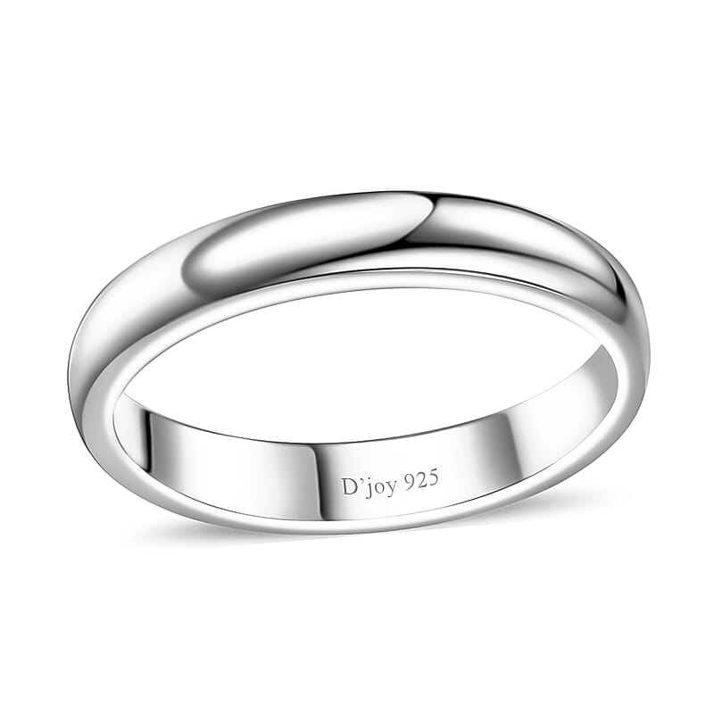 Platinum Over Sterling Silver Band Ring (Size 10.0) 3.65 Grams