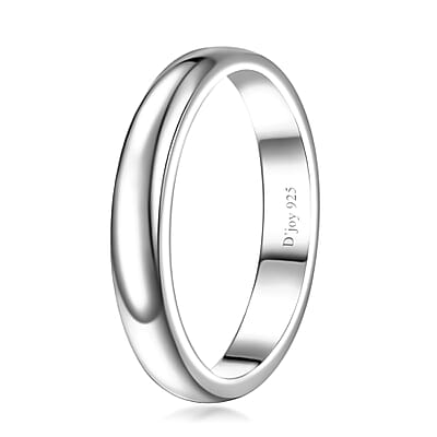 Platinum Over Sterling Silver Band Ring (Size 10.0) 3.65 Grams