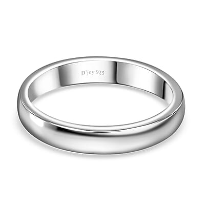 Platinum Over Sterling Silver Band Ring (Size 10.0) 3.65 Grams