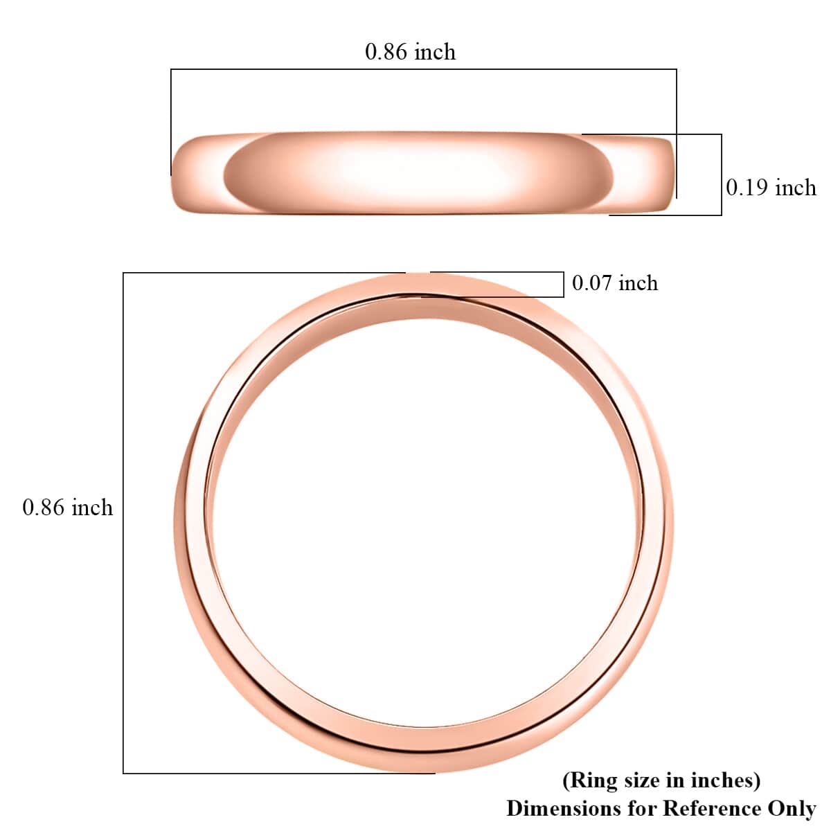 Vermeil Rose Gold Over Sterling Silver Band Ring (Size 10.0) 3.65 Grams image number 5