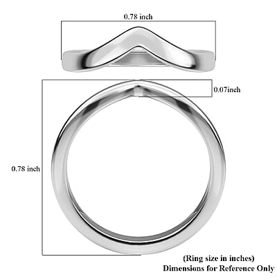 Platinum Over Sterling Silver Wishbone Ring (Size 10.0) 1.60 Grams