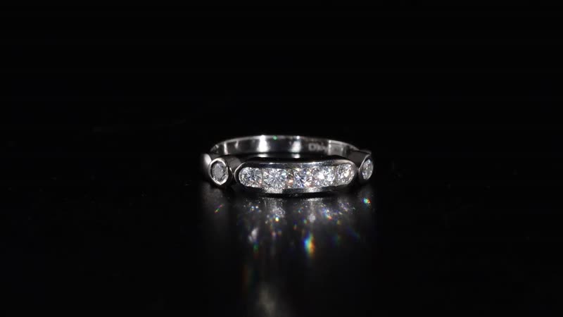 Moissanite Ring in Platinum Over Sterling Silver (Size 10) 0.50 ctw