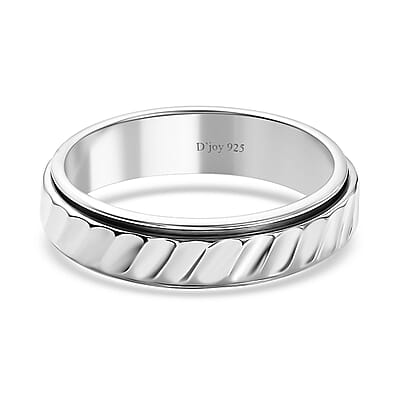 Band Ring in Platinum Over Sterling Silver (Size 10.0) 3.20 Grams