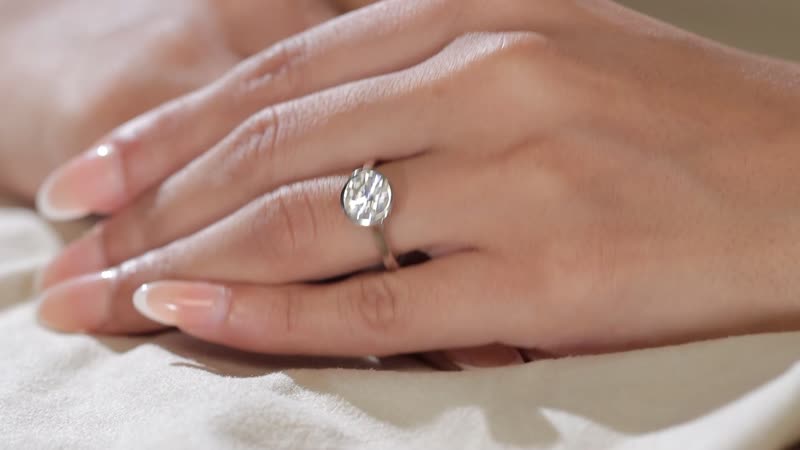 Moissanite Solitaire Ring in Platinum Over Sterling Silver (Size 10.0) 2.00 ctw