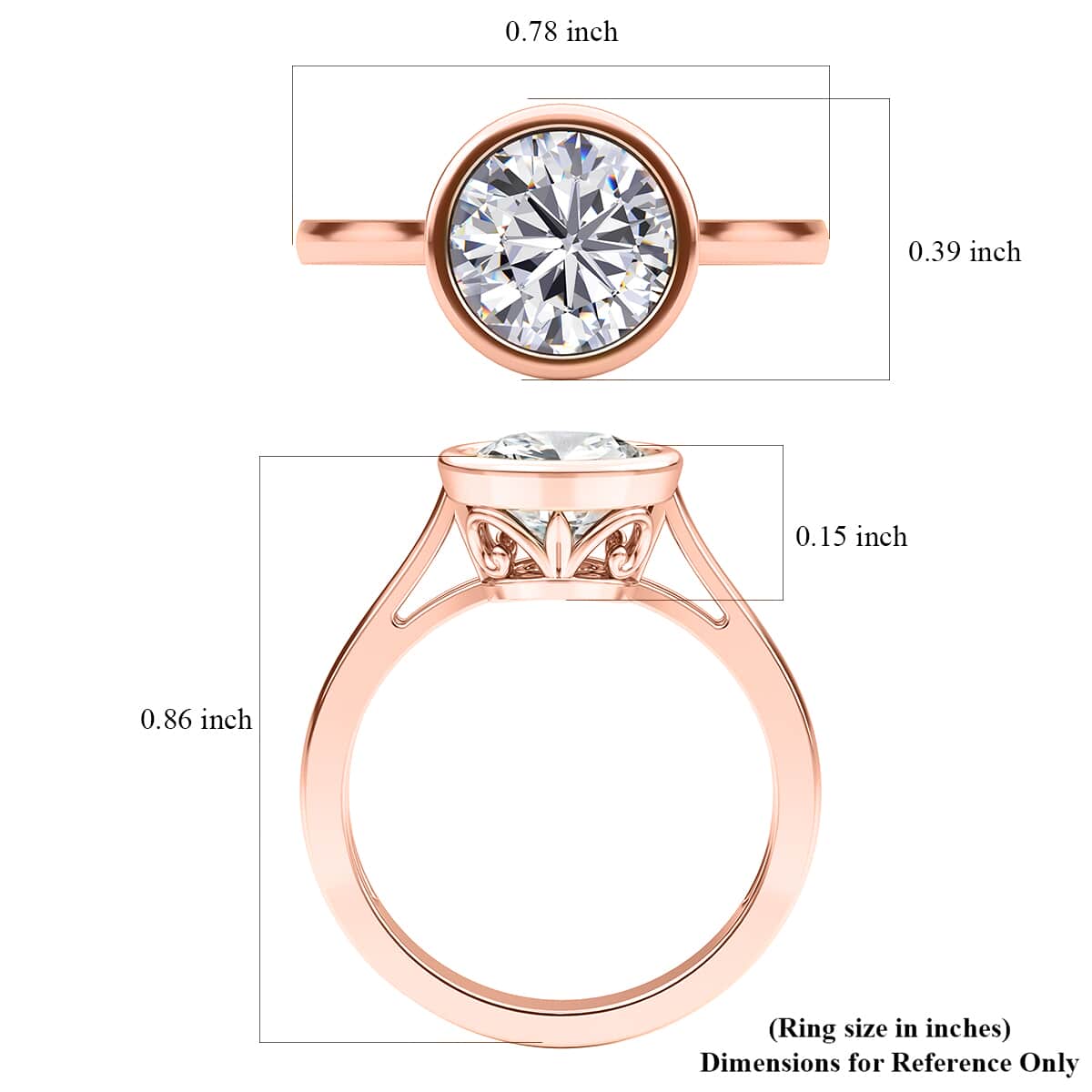 Moissanite Solitaire Ring in Vermeil Rose Gold Over Sterling Silver (Size 10.0) 2.00 ctw image number 6