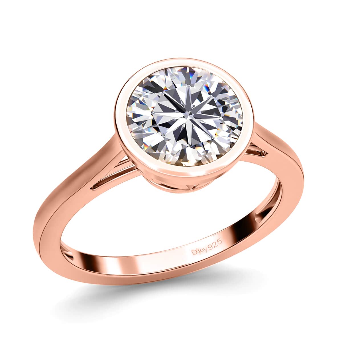 Moissanite Solitaire Ring in Vermeil Rose Gold Over Sterling Silver (Size 6.0) 2.00 ctw image number 0