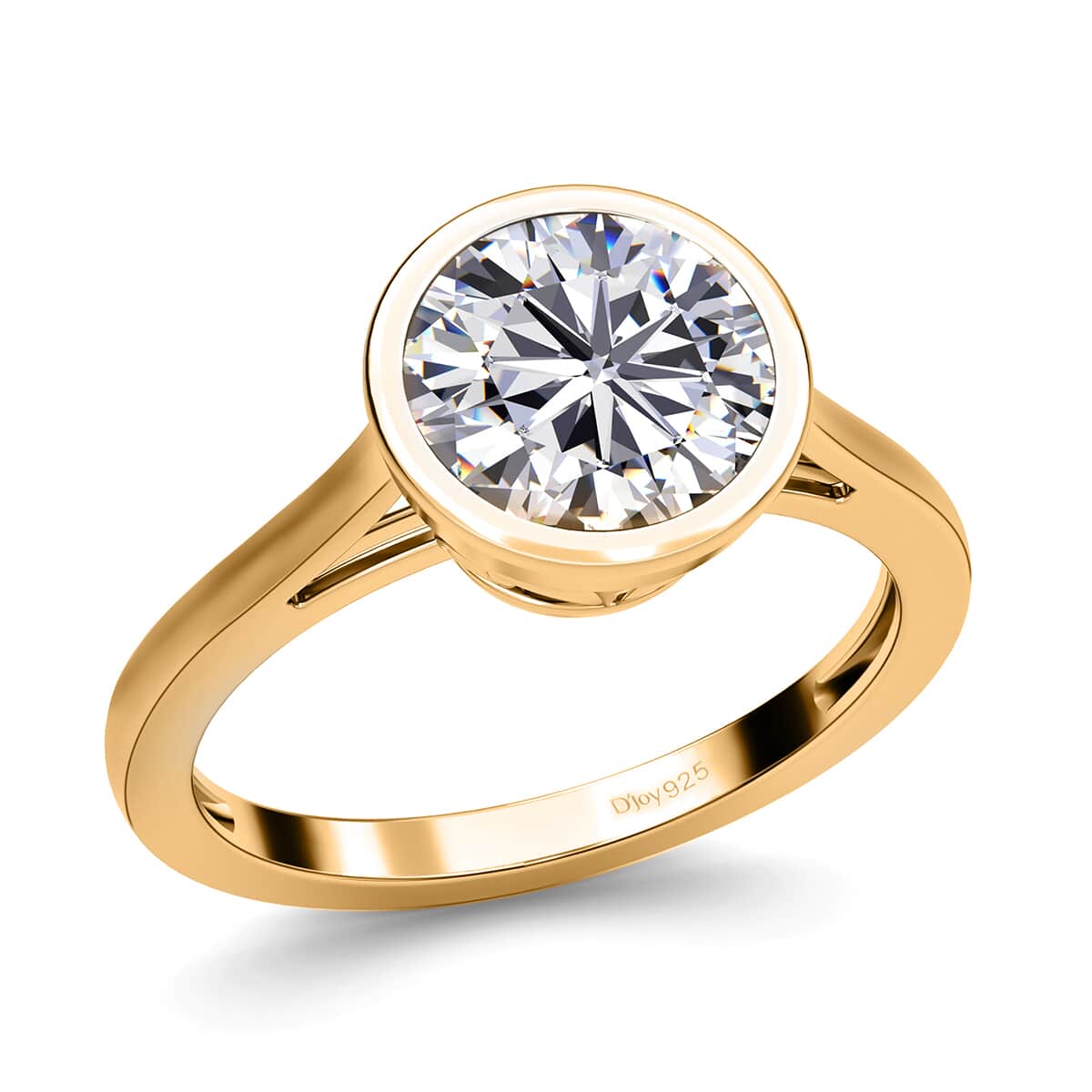 Moissanite Solitaire Ring in Vermeil Yellow Gold Over Sterling Silver (Size 10.0) 2.00 ctw image number 0