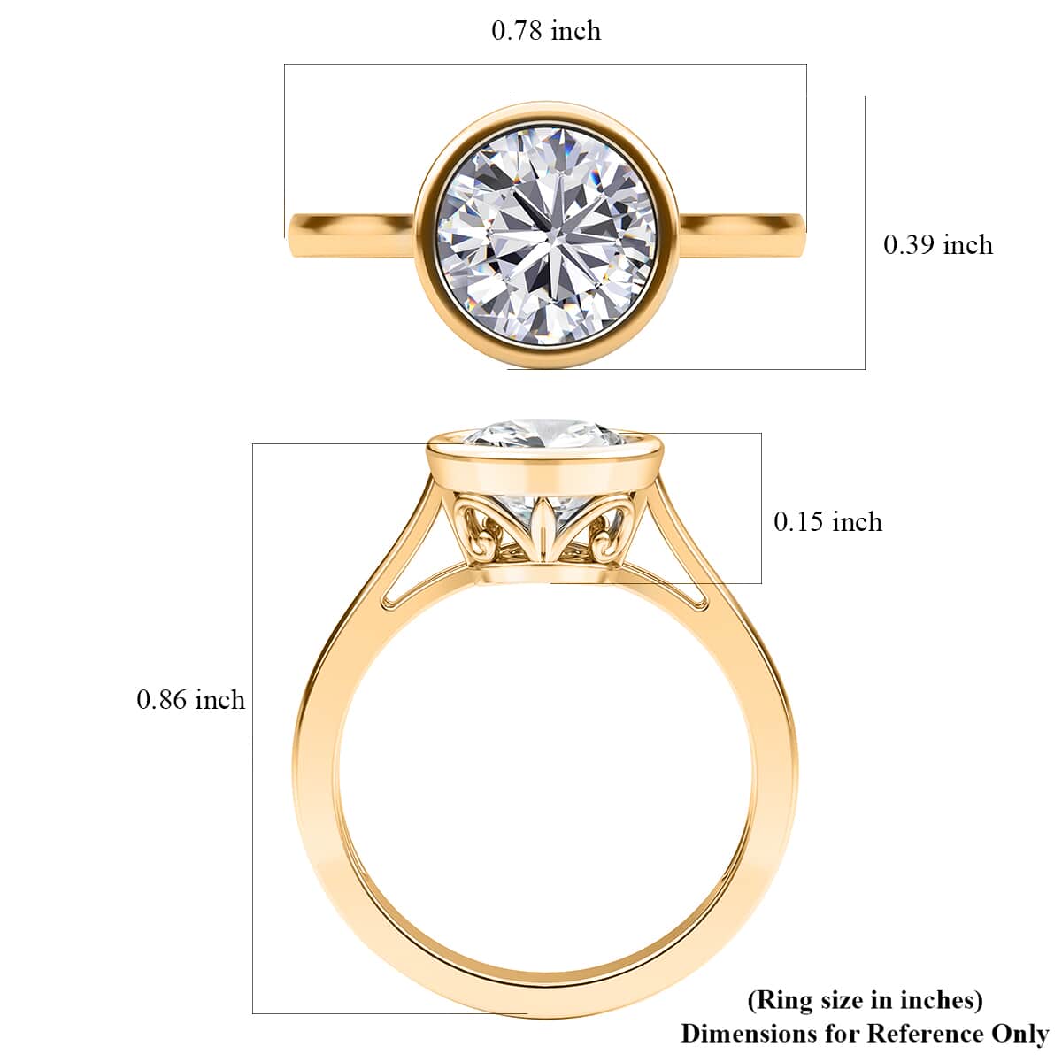 Moissanite Solitaire Ring in Vermeil Yellow Gold Over Sterling Silver (Size 10.0) 2.00 ctw image number 6