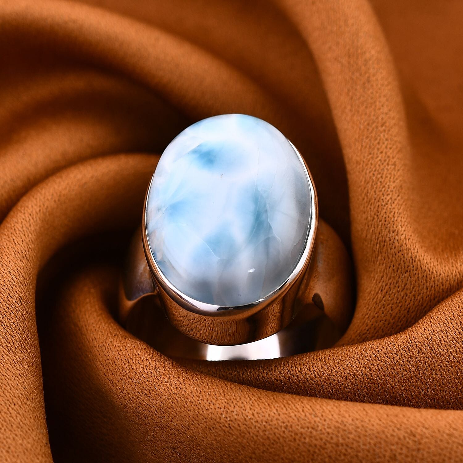 Larimar 21.03 ctw Ring in Sterling Silver (Size 11.5)