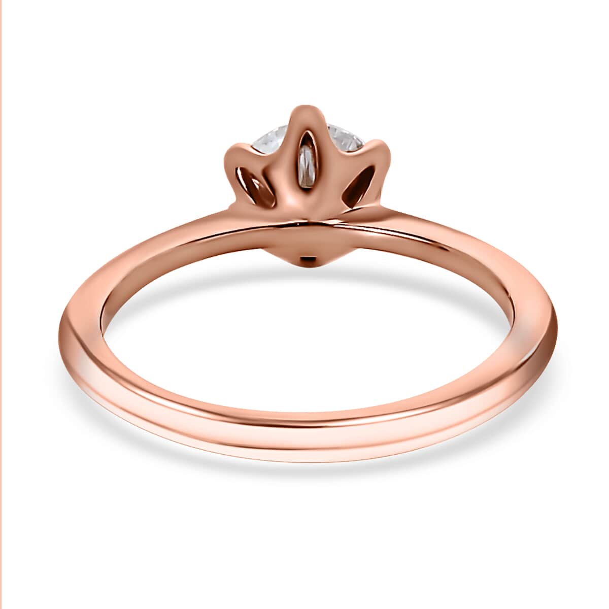 Moissanite Solitaire Ring in Vermeil Rose Gold Over Sterling Silver (Size 10.0) 0.75 ctw image number 5