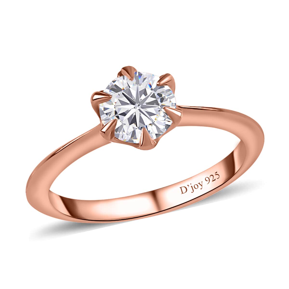 Moissanite Solitaire Ring in Vermeil Rose Gold Over Sterling Silver (Size 7.0) 0.75 ctw image number 0
