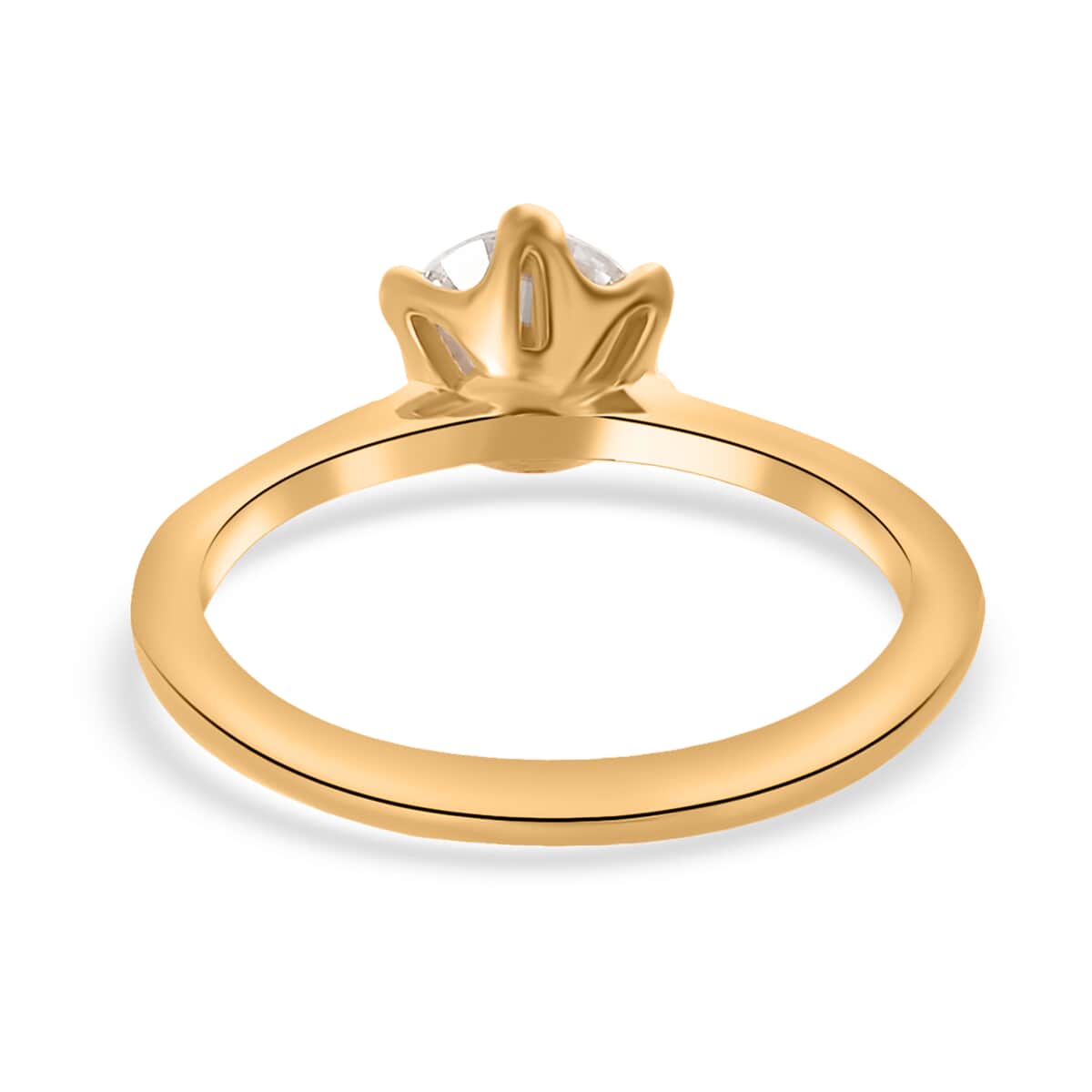 Moissanite Solitaire Ring in Vermeil Yellow Gold Over Sterling Silver (Size 10.0) 0.75 ctw image number 5