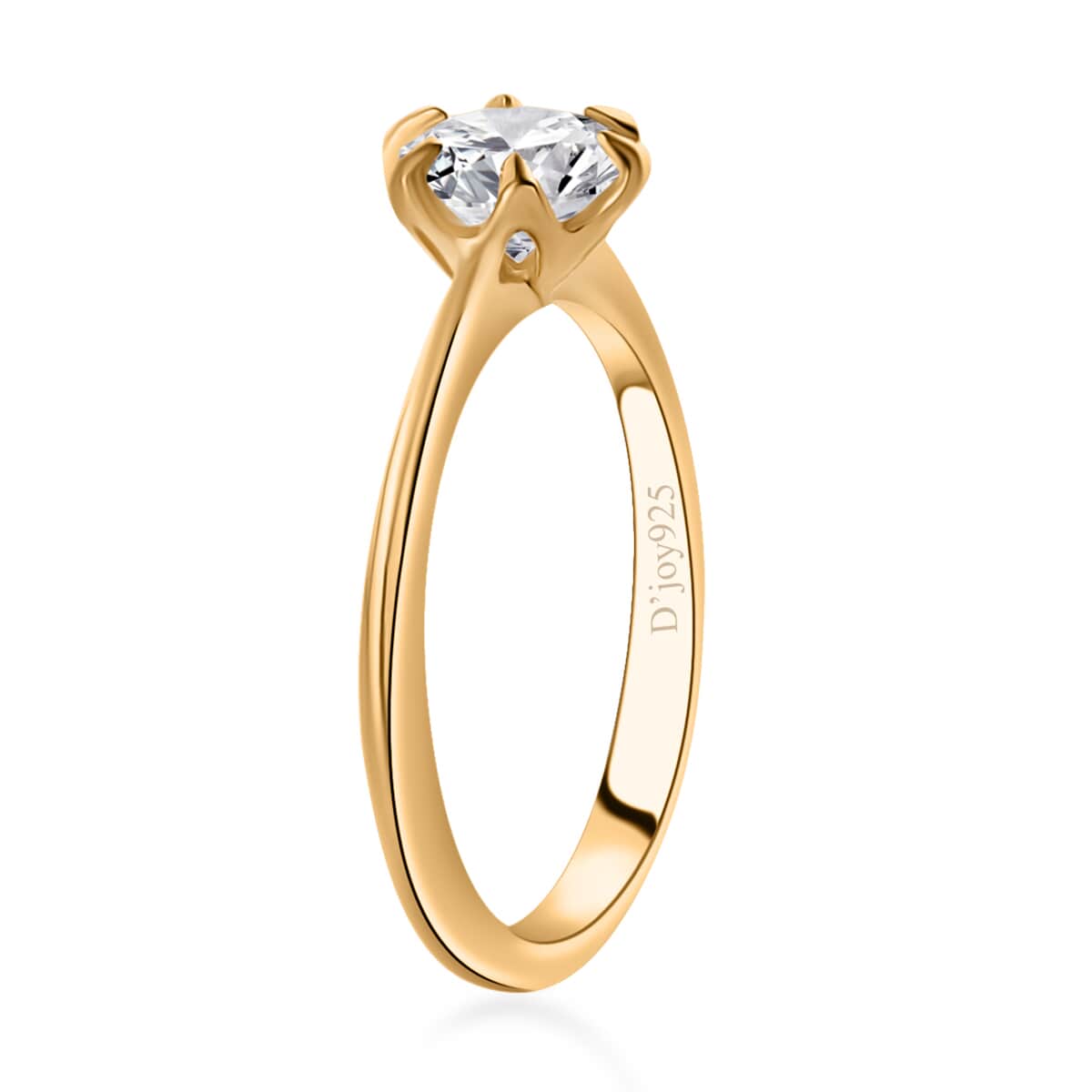 Moissanite Solitaire Ring in Vermeil Yellow Gold Over Sterling Silver (Size 6.0) 0.75 ctw image number 4