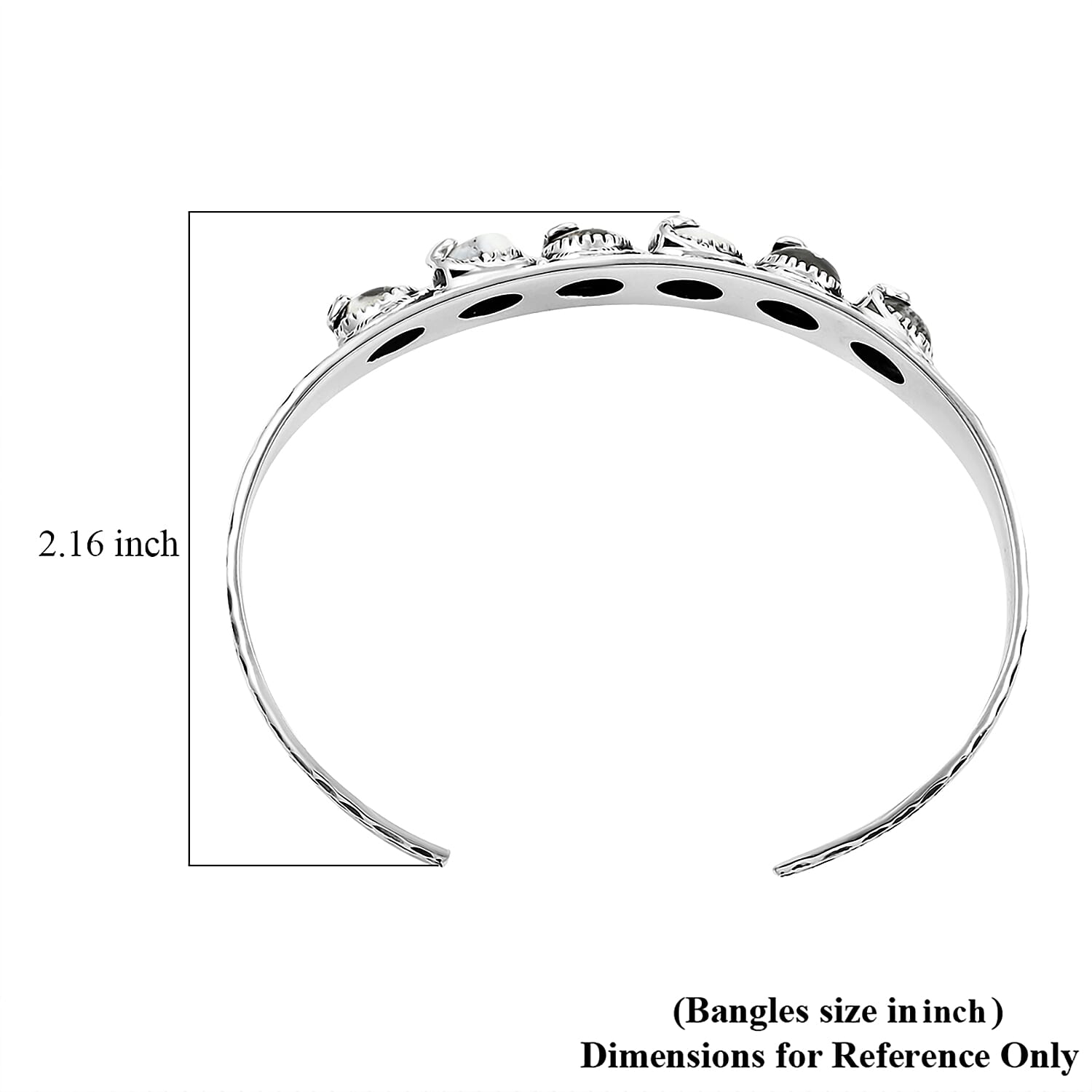 D'Joy Artisan Crafted White Buffalo Snake Cuff Bracelet in Black Oxidized Sterling Silver (7.25 In) 8.00 ctw