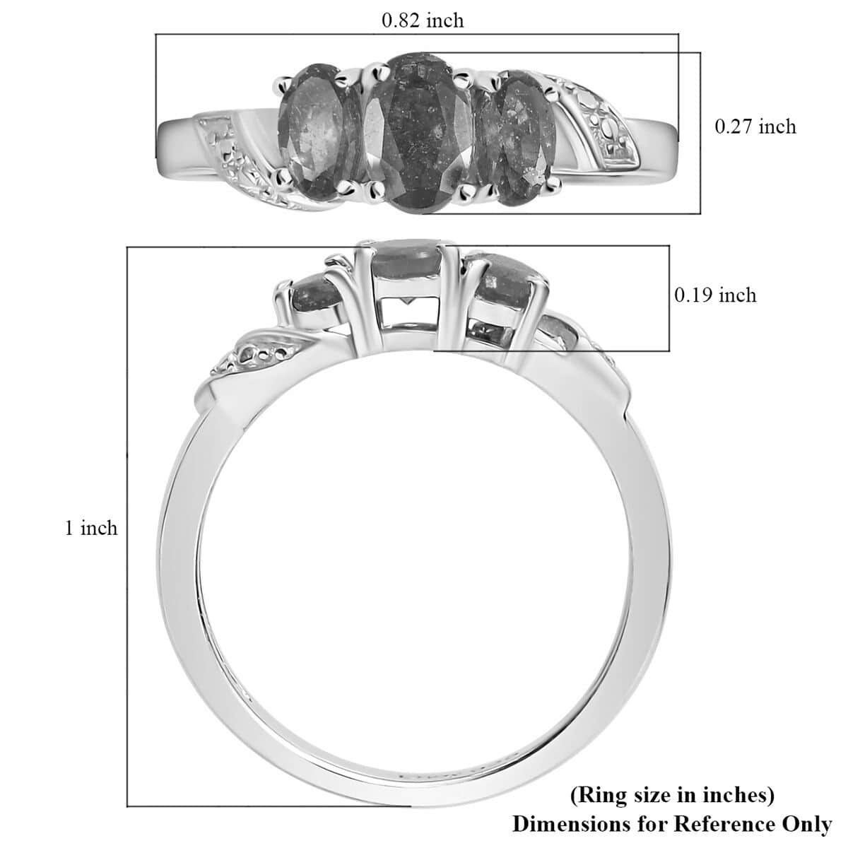 Niassa Ruby (FF) 3 Stone Ring in Platinum Over Sterling Silver (Size 6.0) 1.15 ctw image number 5