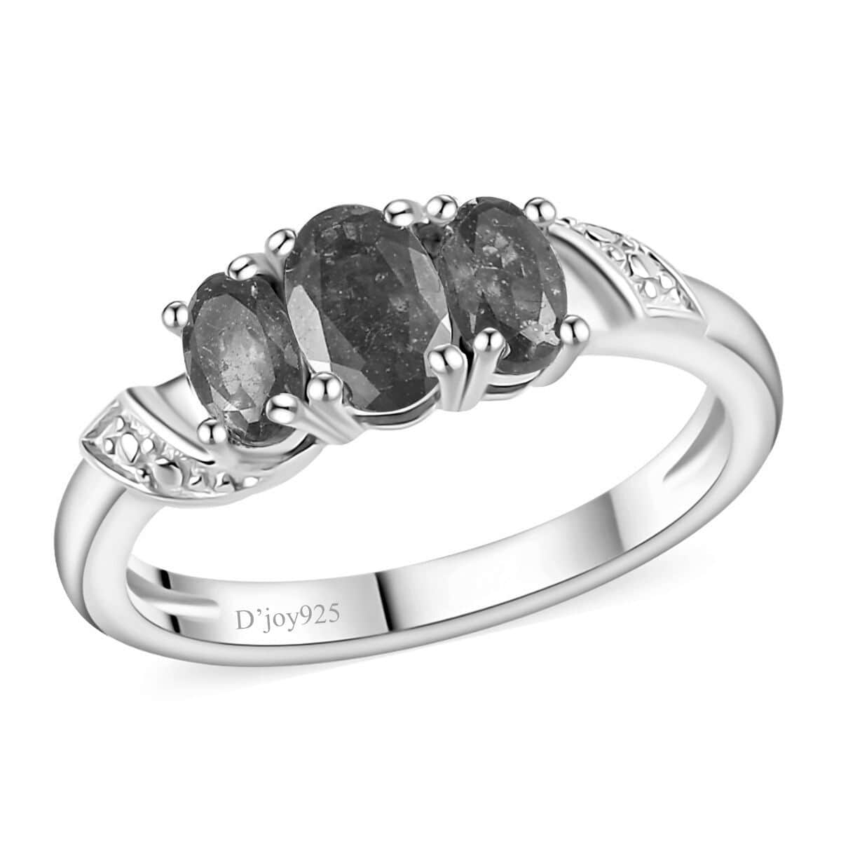 Niassa Ruby (FF) 3 Stone Ring in Platinum Over Sterling Silver (Size 7.0) 1.15 ctw image number 0