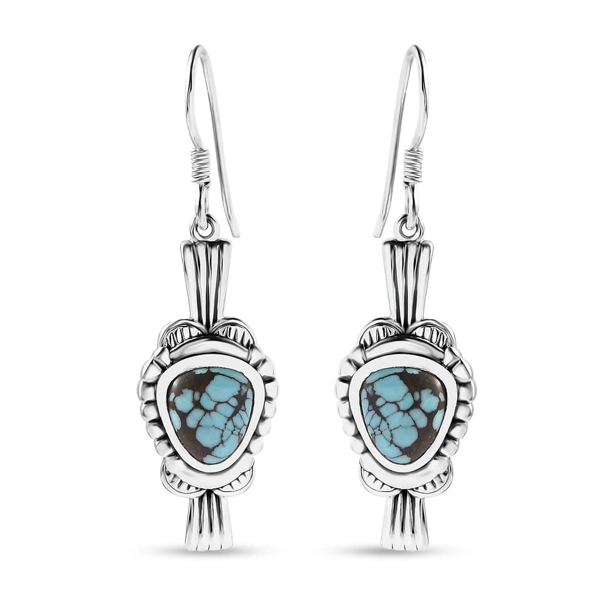 Artisan Crafted Blue Moon Turquoise Earrings in Sterling Silver 6.30 ctw image number 0