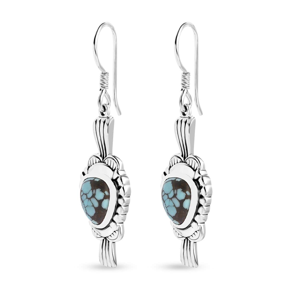 Artisan Crafted Blue Moon Turquoise Earrings in Sterling Silver 6.30 ctw image number 3
