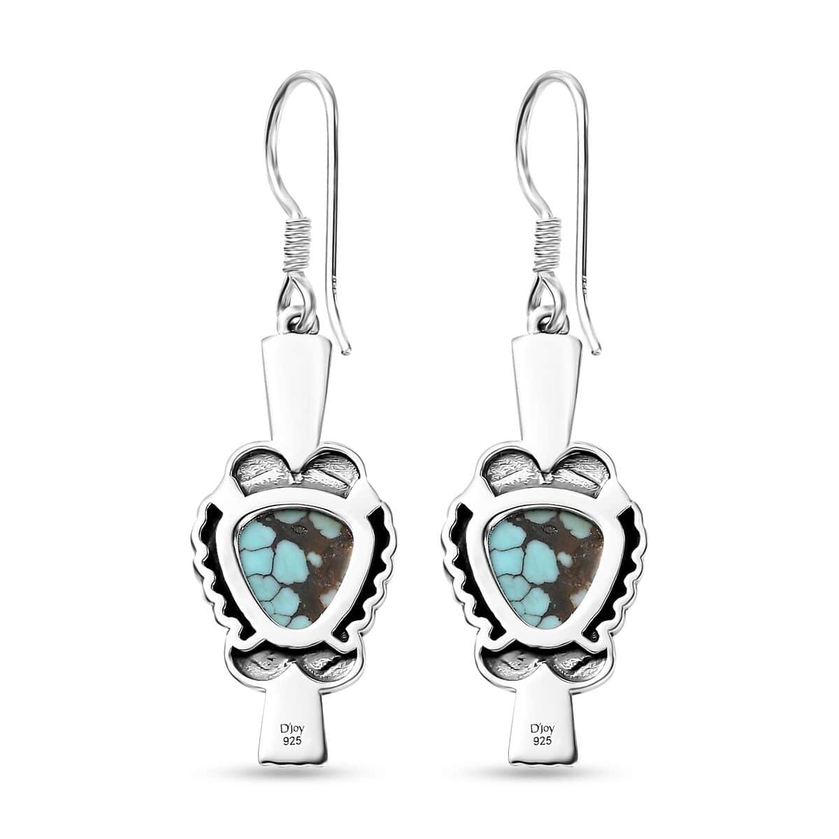Artisan Crafted Blue Moon Turquoise Earrings in Sterling Silver 6.30 ctw image number 4