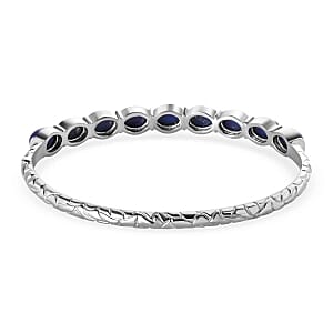 Lapis Lazuli Full Bangle 18.00 ctw Bracelet in Stainless Steel (7.50 In)