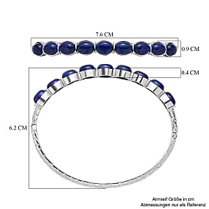 Lapis Lazuli Full Bangle 18.00 ctw Bracelet in Stainless Steel (7.50 In)