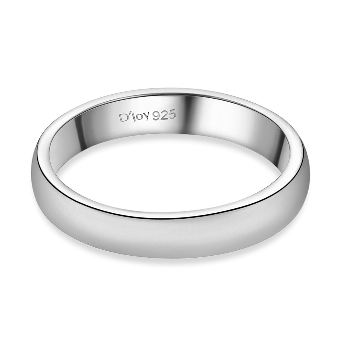 Platinum Over Sterling Silver I Love You Engraved Band Ring (Size 8.0) 2.50 Grams image number 4