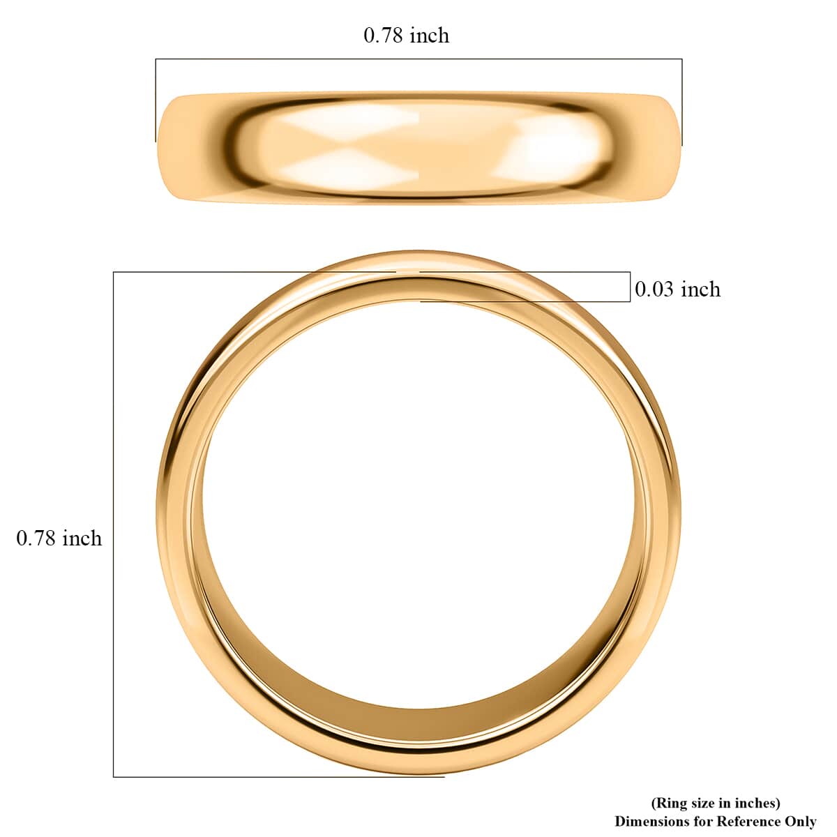 Vermeil Yellow Gold Over Sterling Silver I Love You Engraved Band Ring (Size 8.0) 2.50 Grams image number 5