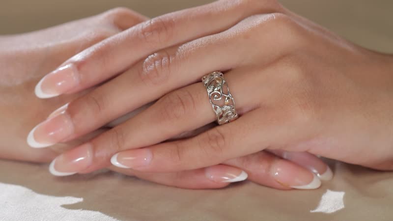 14K Rose Gold Over and Sterling Silver Leafs Ring (Size 5.0) 4.25 Grams